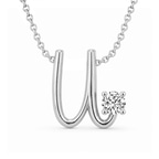 Platinum Minimal Lab Diamond Initial U Necklace (1/5 Ct. Tw.) front image