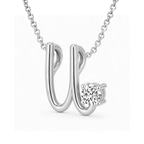 Platinum Minimal Lab Diamond Initial U Necklace (1/5 Ct. Tw.) right