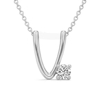 14kt White Gold Minimal Lab Diamond Initial V Necklace (1/5 Ct. Tw.) front image