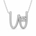 Platinum Minimal Lab Diamond Initial W Necklace (1/5 Ct. Tw.) front image