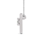 Platinum Minimal Lab Diamond Initial W Necklace (1/5 Ct. Tw.) left