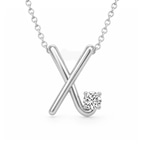 Platinum Minimal Lab Diamond Initial X Necklace (1/5 Ct. Tw.) front image