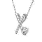 Platinum Minimal Lab Diamond Initial X Necklace (1/5 Ct. Tw.) right