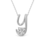 Platinum Minimal Lab Diamond Initial Y Necklace (1/5 Ct. Tw.) front image