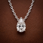 Platinum Marisol Pear Lab Diamond Solitaire Necklace (2 Ct. Tw.) color product image two