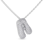 Platinum Lab Diamond Initial A Necklace (1 Ct. Tw.) side right image one