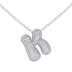 14kt White Gold Lab Diamond Initial K Necklace (1 Ct. Tw.) front image