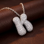 14kt White Gold Lab Diamond Initial K Necklace (1 Ct. Tw.) color product image two