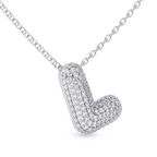 9ct White Gold Lab Diamond Initial L Necklace (1 Ct. Tw.) left