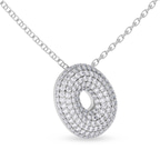 10kt White Gold Lab Diamond Initial O Necklace (1 Ct. Tw.) left