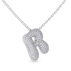 14kt White Gold Lab Diamond Initial R Necklace (1 Ct. Tw.) side right image one
