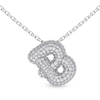 10kt White Gold Lab Diamond Initial B Necklace (1 Ct. Tw.) front image