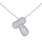 9ct White Gold Lab Diamond Initial T Necklace (1 Ct. Tw.) front image