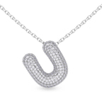 9ct White Gold Lab Diamond Initial U Necklace (1 Ct. Tw.) front image