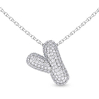 10kt White Gold Lab Diamond Initial Y Necklace (1 Ct. Tw.) front image
