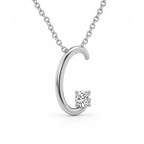 14ct White Gold Minimal Lab Diamond Initial C Necklace (1/5 Ct. Tw.) front image