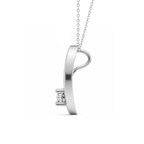 14ct White Gold Minimal Lab Diamond Initial C Necklace (1/5 Ct. Tw.) left