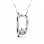 10kt White Gold Minimal Lab Diamond Initial D Necklace (1/5 Ct. Tw.) front image