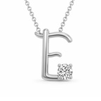 Platinum Minimal Lab Diamond Initial E Necklace (1/5 Ct. Tw.) front image