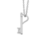 Platinum Minimal Lab Diamond Initial E Necklace (1/5 Ct. Tw.) left