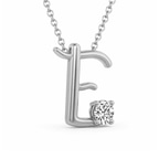 Platinum Minimal Lab Diamond Initial E Necklace (1/5 Ct. Tw.) right