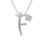 Platinum Minimal Lab Diamond Initial F Necklace (1/5 Ct. Tw.) front image