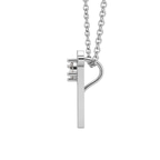 Platinum Minimal Lab Diamond Initial F Necklace (1/5 Ct. Tw.) left