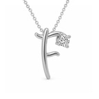 Platinum Minimal Lab Diamond Initial F Necklace (1/5 Ct. Tw.) right