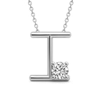 10kt White Gold Minimal Lab Diamond Initial I Necklace (1/5 Ct. Tw.) front image