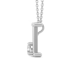 10kt White Gold Minimal Lab Diamond Initial I Necklace (1/5 Ct. Tw.) left