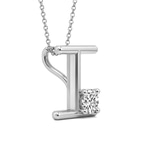 10kt White Gold Minimal Lab Diamond Initial I Necklace (1/5 Ct. Tw.) right