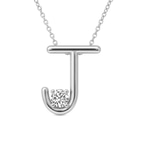 Platinum Minimal Lab Diamond Initial J Necklace (1/5 Ct. Tw.) front image
