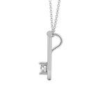 Platinum Minimal Lab Diamond Initial J Necklace (1/5 Ct. Tw.) left