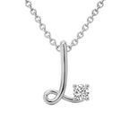 Platinum Minimal Lab Diamond Initial L Necklace (1/5 Ct. Tw.) front image