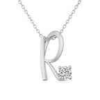 Platinum Minimal Lab Diamond Initial R Necklace (1/5 Ct. Tw.) front image
