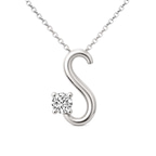 Platinum Minimal Lab Diamond Initial S Necklace (1/5 Ct. Tw.) front image
