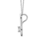 Platinum Minimal Lab Diamond Initial S Necklace (1/5 Ct. Tw.) left