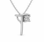 14kt White Gold Minimal Lab Diamond Initial T Necklace (1/5 Ct. Tw.) right