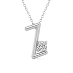 Platinum Minimal Lab Diamond Initial Z Necklace (1/5 Ct. Tw.) front image