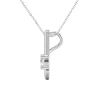 Platinum Minimal Lab Diamond Initial Z Necklace (1/5 Ct. Tw.) left