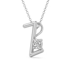 Platinum Minimal Lab Diamond Initial Z Necklace (1/5 Ct. Tw.) right