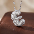9ct White Gold Lab Diamond Initial E Necklace (1 Ct. Tw.) color product image two