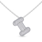 10kt White Gold Lab Diamond Initial I Necklace (1 Ct. Tw.) front image