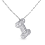 10kt White Gold Lab Diamond Initial I Necklace (1 Ct. Tw.) side right image one