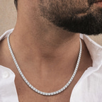 Platinum Naomi Round Lab Diamond Tennis Necklace (5 Ct. Tw.) model image two