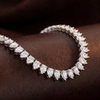 14kt White Gold Bailey Pear Lab Diamond Tennis Necklace (25 Ct. Tw.) color product image two