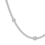 10kt White Gold Solitaire Station Lab Diamond Tennis Necklace (10 Ct. Tw.) right