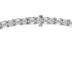 10kt White Gold East West Emerald Elegance Lab Diamond Tennis Necklace (25 Ct. Tw.) left