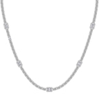 10kt White Gold Emerald Halo Station Lab Diamond Tennis Necklace (25 Ct. Tw.) front image