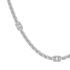 10kt White Gold Emerald Halo Station Lab Diamond Tennis Necklace (25 Ct. Tw.) right